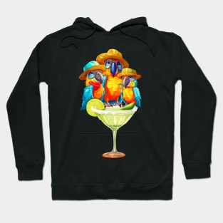 Parrots Drinking Margarita Hoodie